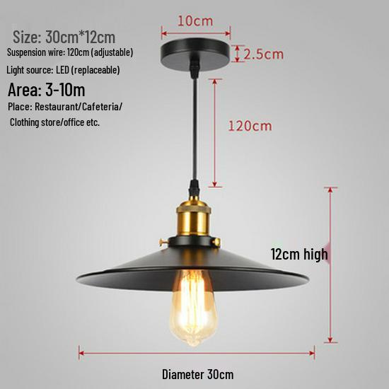 Moderner schwarzer Retro-Eisen-Loft-Kronleuchter - Industrielle Einzelkopf-Lampe für Restaurants, Bars und Hotels