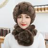 Rex Rabbit Hair Hat Female Autumn Winter Middle-aged and Elderly Mother Thickened Warm Fashion Grandmother Old Lady Mother-in-law Fur Hat