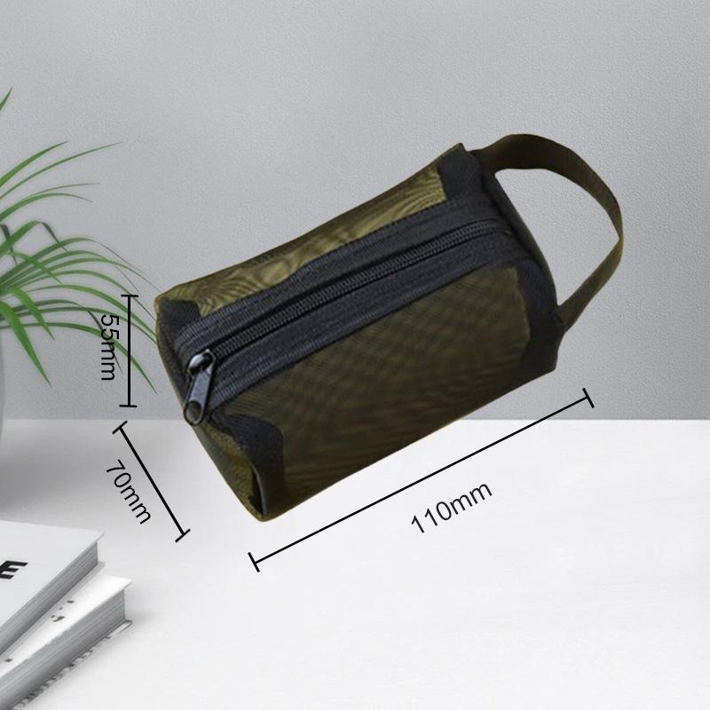 2pcs Mesh Storage Bag, Mini Portable Coin Bag, Headphone Storage Bag, Data Cable Storage Bag, Portable Cosmetics Storage Bag