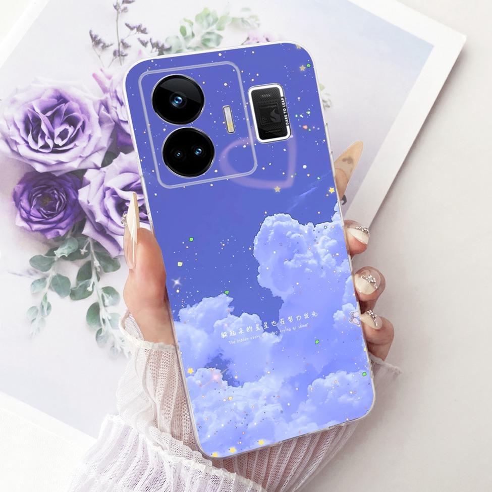 Clear For Realme GT Neo 5 Case RMX3706 Cute Cat Fashion Butterfly Funny Painted Casing For Real me GT Neo 5 Cover