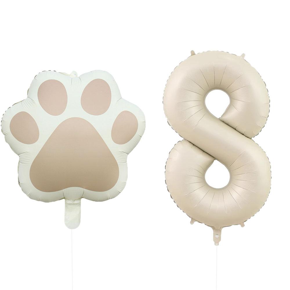 2 Pieces/Set Let Us Pawty Big Dog Paws Aluminum Balloons 32 Inch Figure 1 2 3 4 Year Old Birthday Party Decoration Balloon Baby