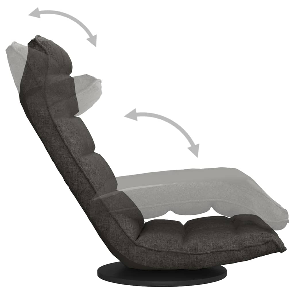 Floor Chair Swivel Dark Grey Fabric