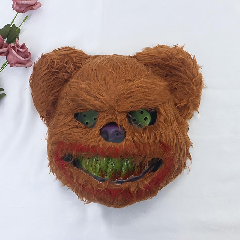 

Плюшевая маска Длинного Медведя с кроличьими ушами, ужасный головной убор, реквизит, аксессуары, Хэллоуин Bear