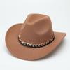 Deerskin Fleece Top Hat Retro Jazz Hat Men's and Women's Felt Hat European and American Woolen Hat Western Cowboy Hat