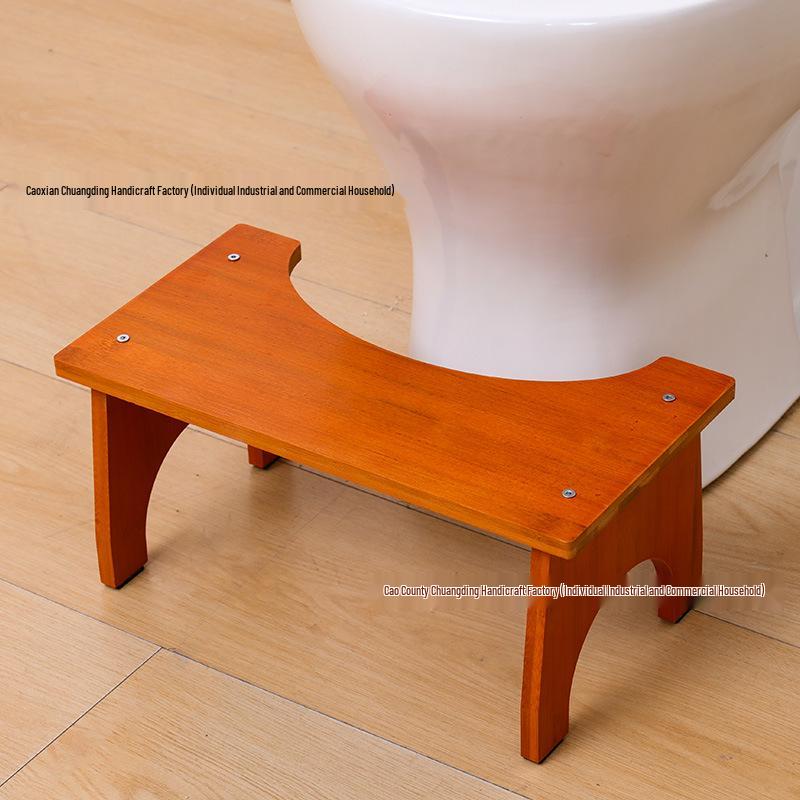 Bamboo Non-Slip Bathroom Stool: Adult and Child Toilet Footrest.