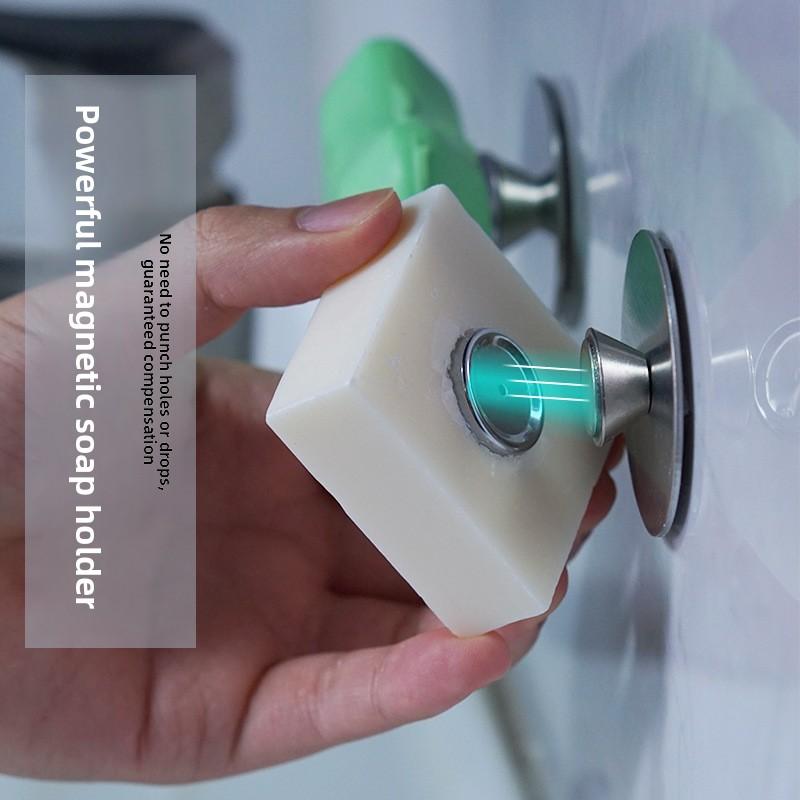 1PCS Stainless Steel Magnetic Soap Holder Container Bathroom Soap Holder Toilet Punch-free Soap Holder