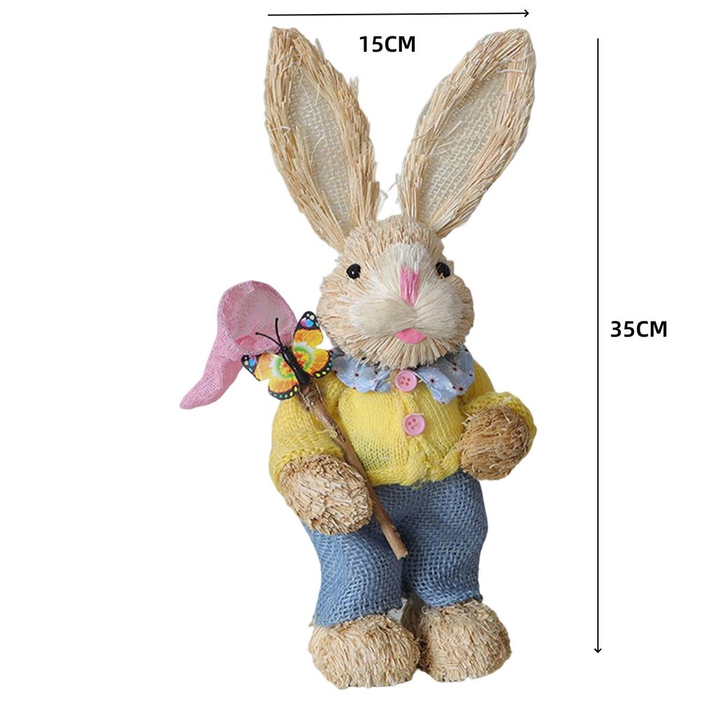 Cute Straw Rabbit Decor Home Decoration Halloween Decor for Winter Party Decor Wedding Decoration 2025 Easter Bunny