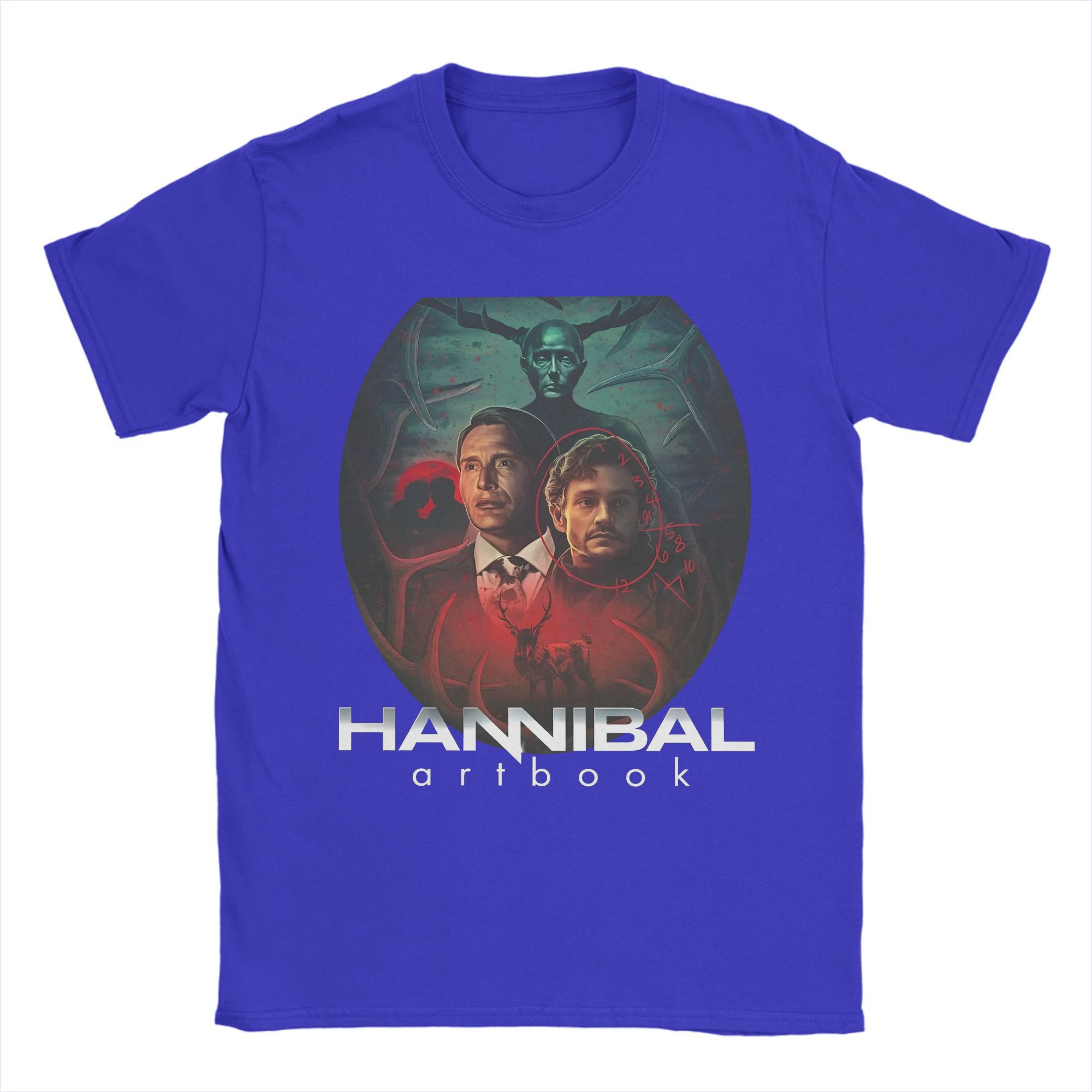 

Mads Mikkelsen Men T Shirts Hannibal Fashion Tee Shirt Short Sleeve Round Collar T-Shirt Cotton Plus Size Clothes 3XL