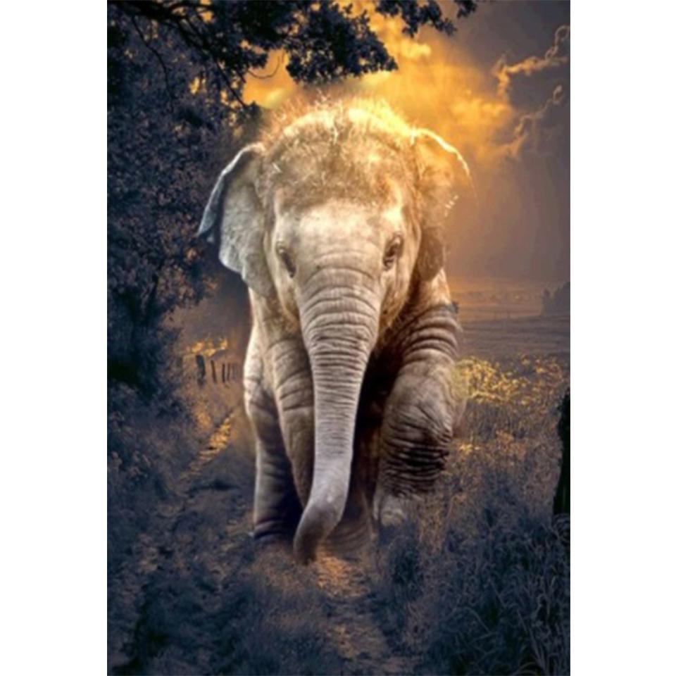 Pictură cu diamant 5D DIY, animal, elefant, imagine cu strass, broderie cu diamante, mozaic, artizanat, cadou, decorare pentru mobilier