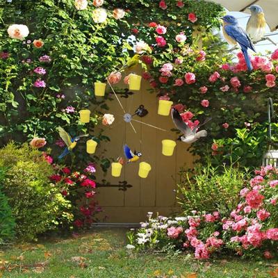 Ferris Wheel Bird Feeder Hummingbird Food Container Simple Installation Outdoor Hanging Ferris Wheel Rotating Bird Feeder