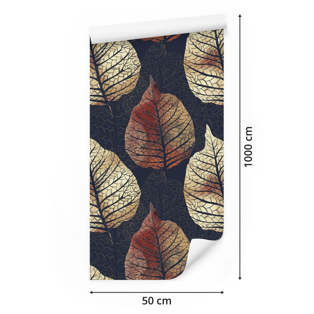 Watercolor autumn trees and leaves wallpaper for living room and bedroom 50x1000