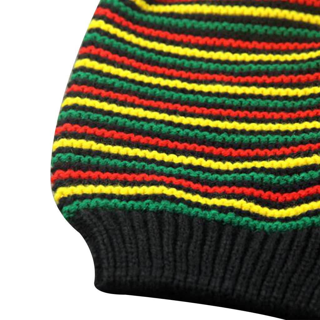 Autumn Street Knitting Beanie Hat Unisex Jamaica Stripes Baggy Hip Hop Skull Cap