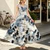 Women's Bohemian A-Line Maxi Dress Ink Wash Print Sleeveless Lightweight Casual Dress,Fashion Versatile Everyday Wear