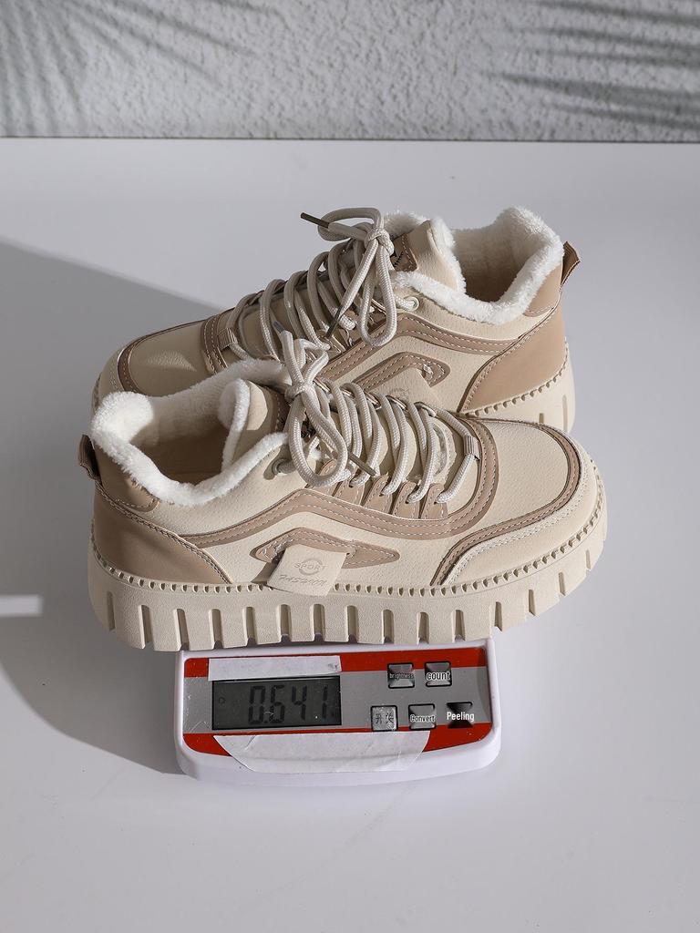 2025 Women's Fleece-lined High-top Winter Sneakers – Thick-soled, Warm, Stylish