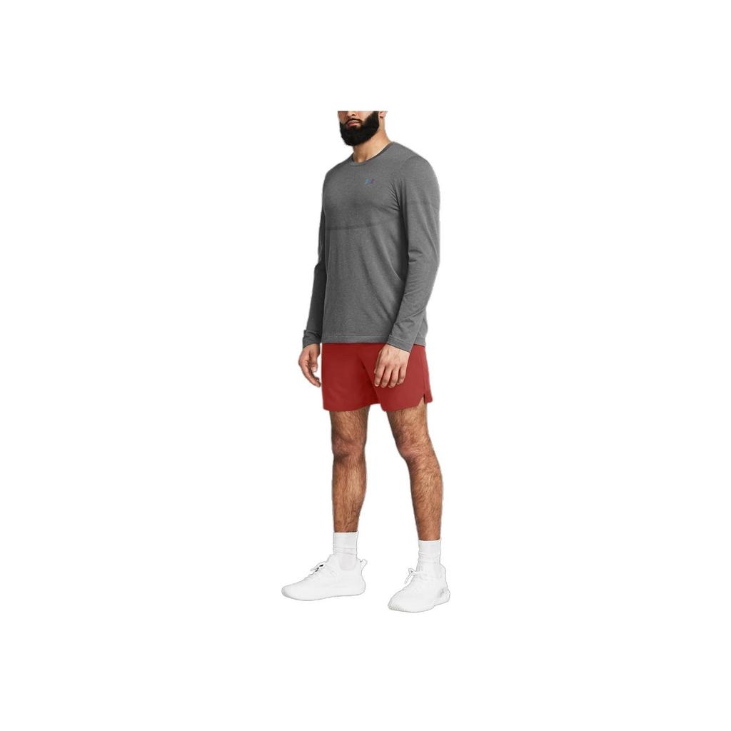 Under Armour Rush Seamless Soft Knit Long Sleeve Quick Dry T-Shirt Men Tops Gray 1379282-025