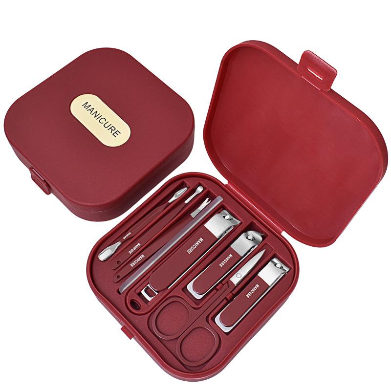Complete 8 Pcs Set Manicure Kit Nail Clippers with Clippers Cuticle Pusher & Trimmer Portable Gift for Women and Men