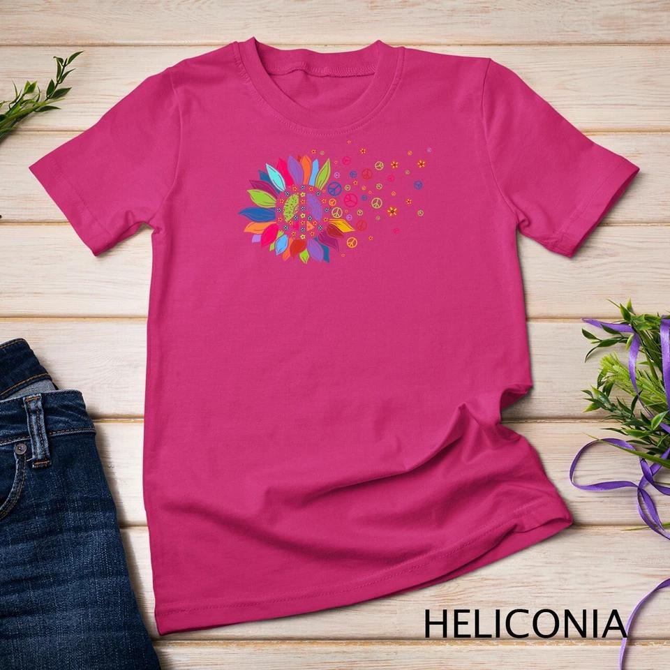 Hippie Soul Peace Sign Costume Funny Daisy Flower Lovers Unisex T-shirt 4 4XL