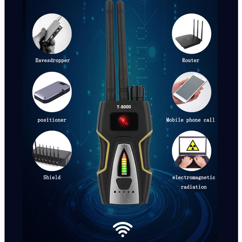 T8000 Wireless Signal Detector GPS Anti Positioning Search Camera Stealing Eavesdropping Detection Track Terminator Smart Chip