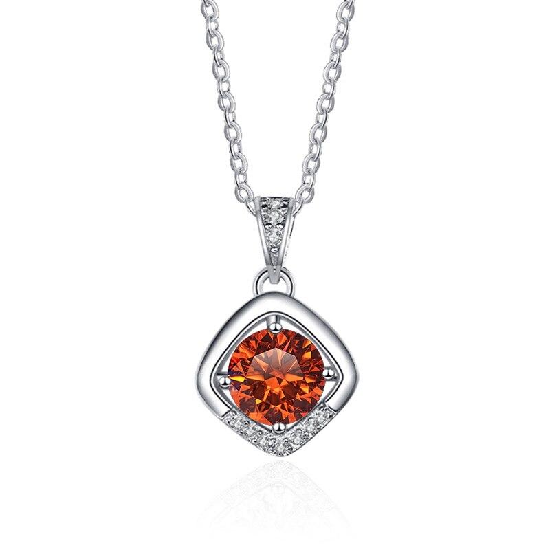 Bague Ringen 1ct VVS D Colored Moissanite Diamond Necklace For Women Silver 925 Jewelry Female Simple Temperament Clavicle Chain