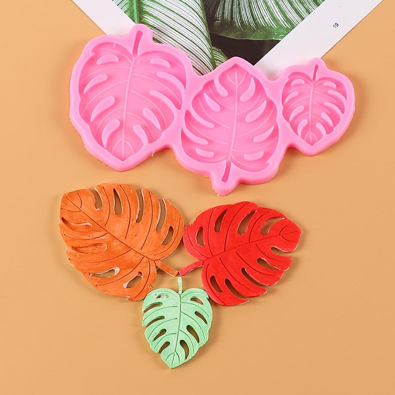1 Pcs 3 Sizes Made Decorating Leaves Chocolate Candy Monstera Leaf Silicone Mold Fondant Cake Decoration Silicone Mold Hand