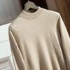 New Cashmere Sweater Semi-turtleneck Solid Color Sweater with Wool Backing Knitted Sweater