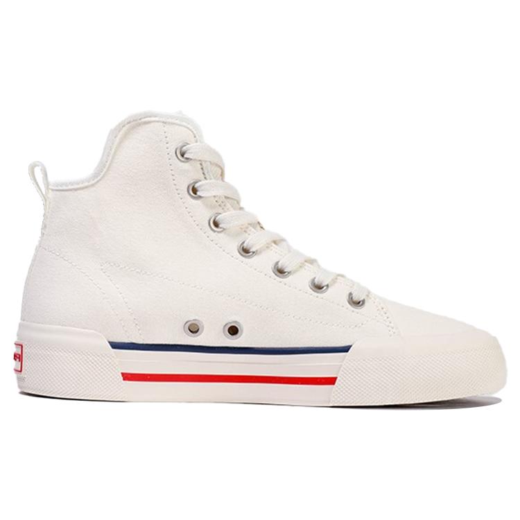 Anta Life Collection Casual Abrasion Resistant Slip Resistant High Top Skateboard Shoes Women's Ivory White 122118665-1