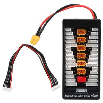 2S?6S XT60 Plug Parallel Charging Board RC Battery Charging Board Para BoardBlack