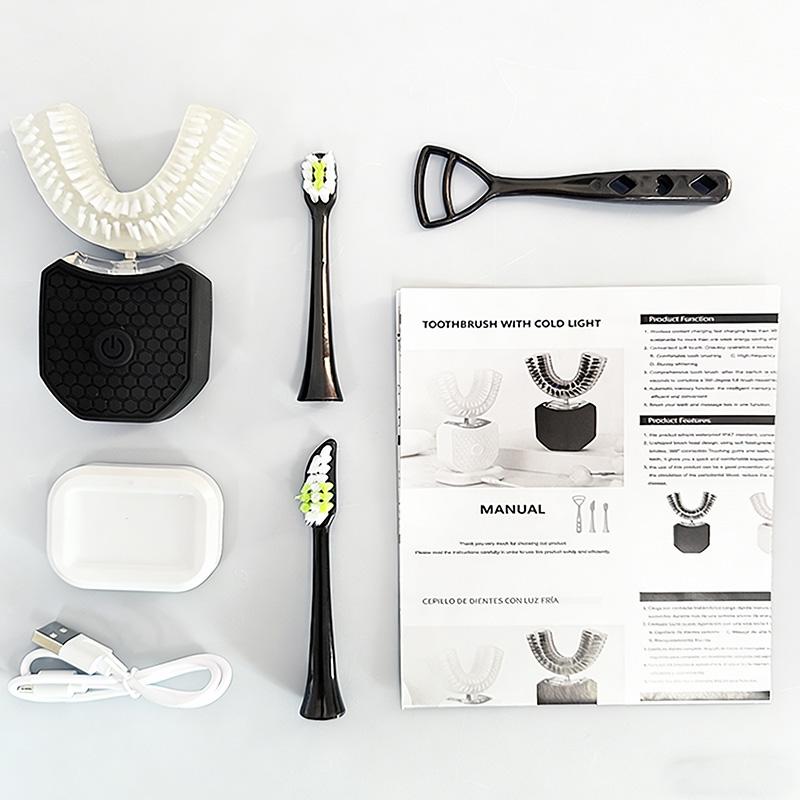 Whitening Toothbrush U-shaped Wireless Toothbrush 360-degree Lazy Person Automatic Adult Silicone Toothbrush Set