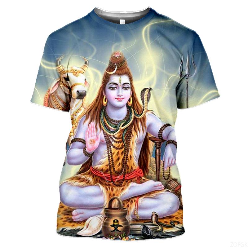 Summer Fashion Indian Deities Graphic T Shirts New Men Casual Oversized