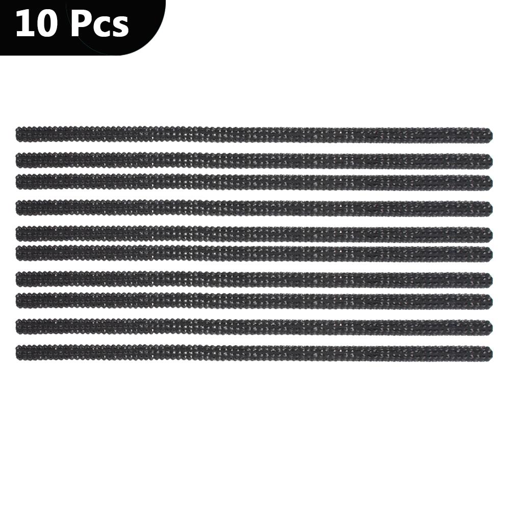 

10 шт. автомобильные наклейки алмазные полоски для воздуховодов кондиционера белые/черные декоративные полоски для салона автомобиля DIY чёрный