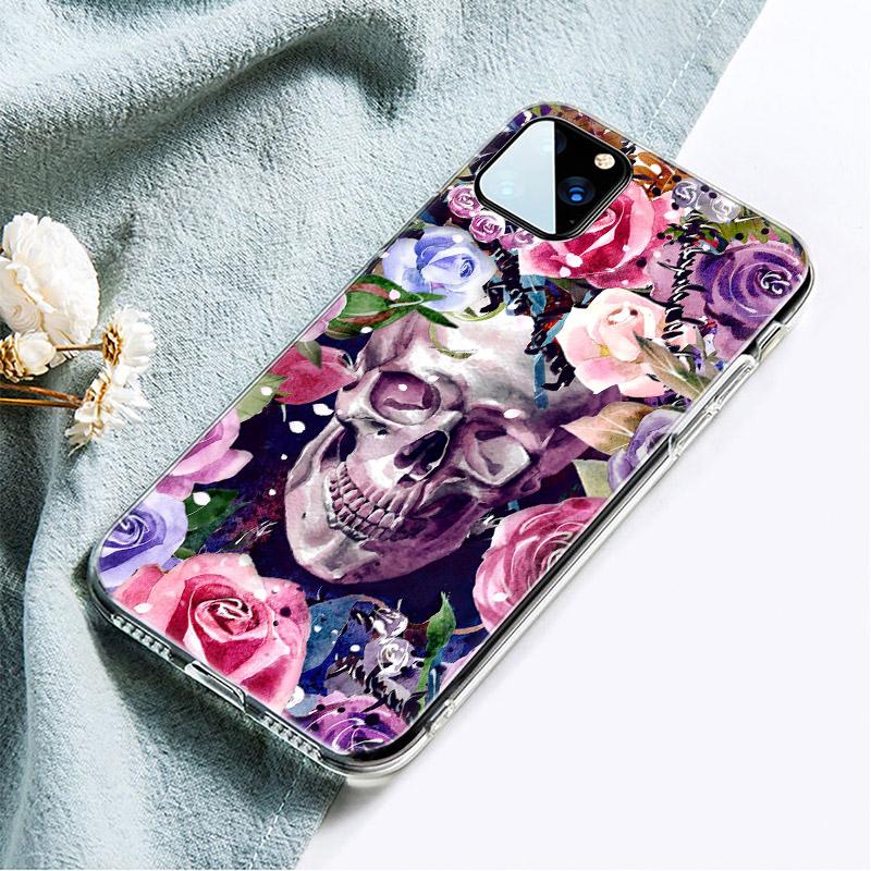 Husă de telefon din silicon cu craniu și catrinas pentru Apple iPhone 13 12 Mini 11 Pro XS Max X XR 6 6S 7 8 Plus 5 SE 2020 de lux Husă moale