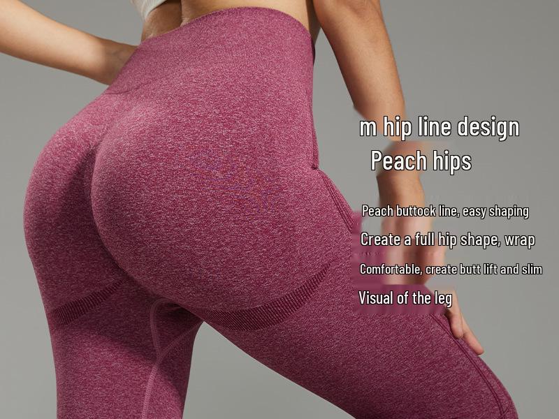 Seamless High-Waist Yoga Pants Elastic Hip-Lifting Outdoor Autumn Winter Fitness Tights Women