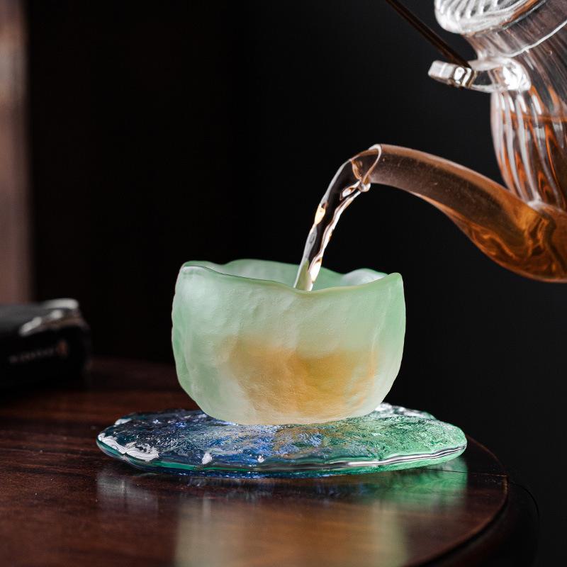 Glacier blue and green national tide style small teacup Sake cup