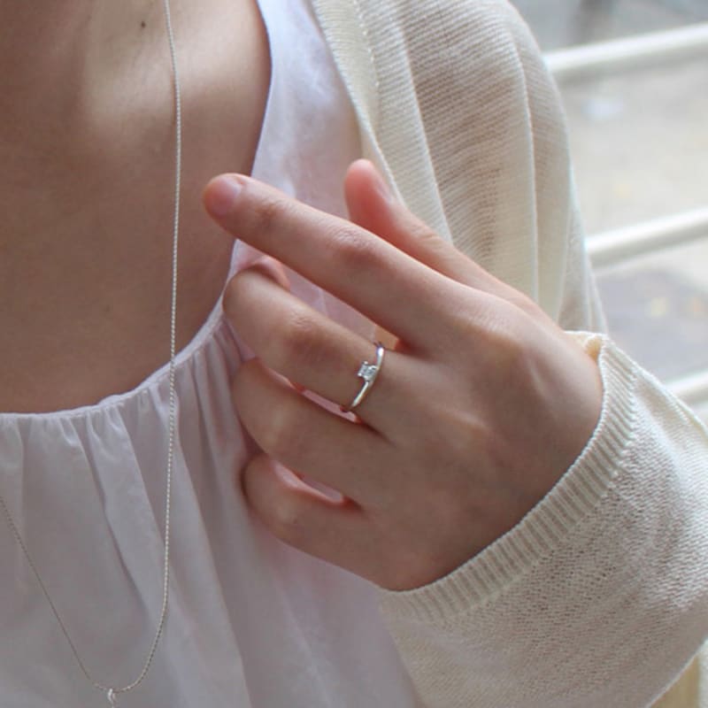 Overcozy Square Drop Cubic Ring