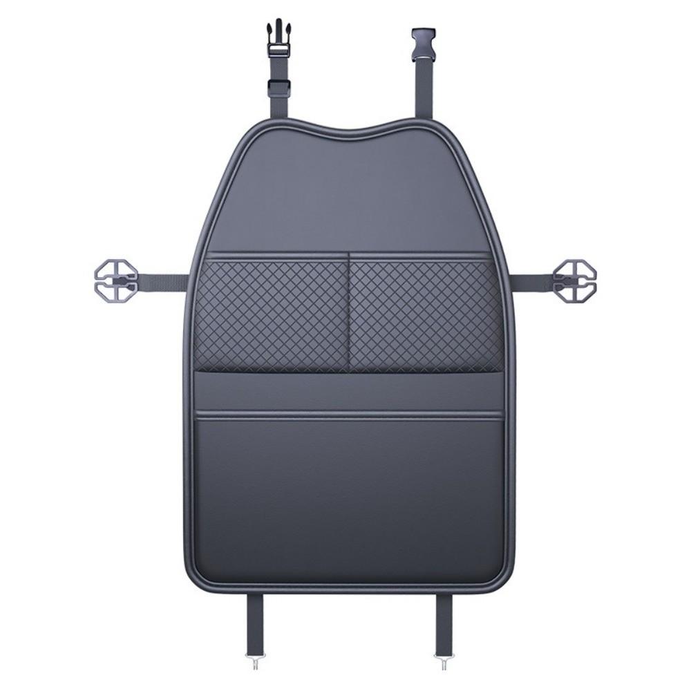 with Pockets Car Seat Kick Proof Pad PU Leather Seat Back Storage Bag Universal B