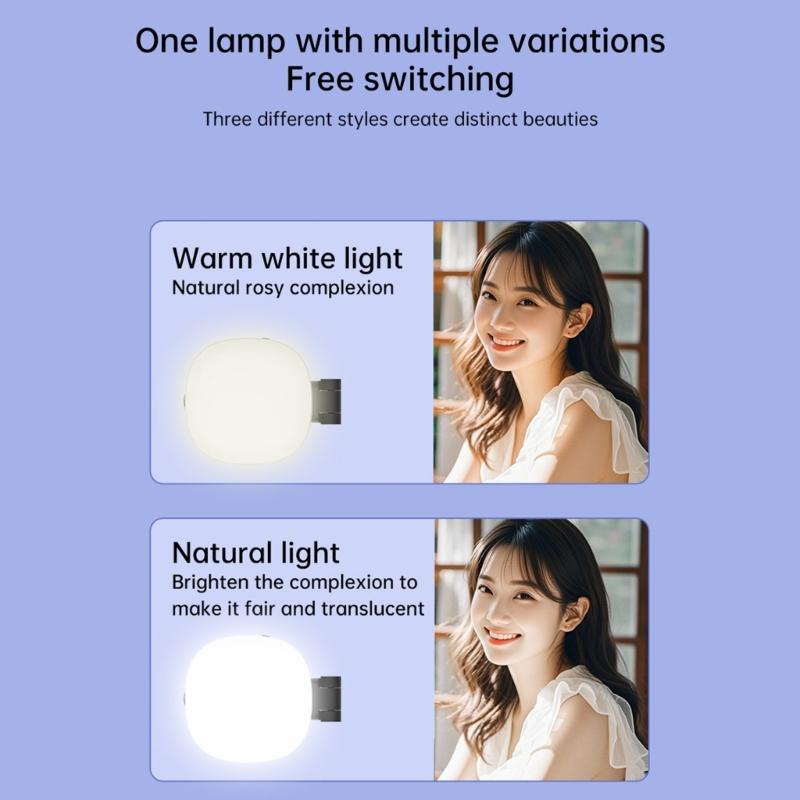 Rechargeable Magnetic LED Circle Light For Smartphone Rotating Angle Individual Portrait Mirror Portable Studio Lighting Type C Charging