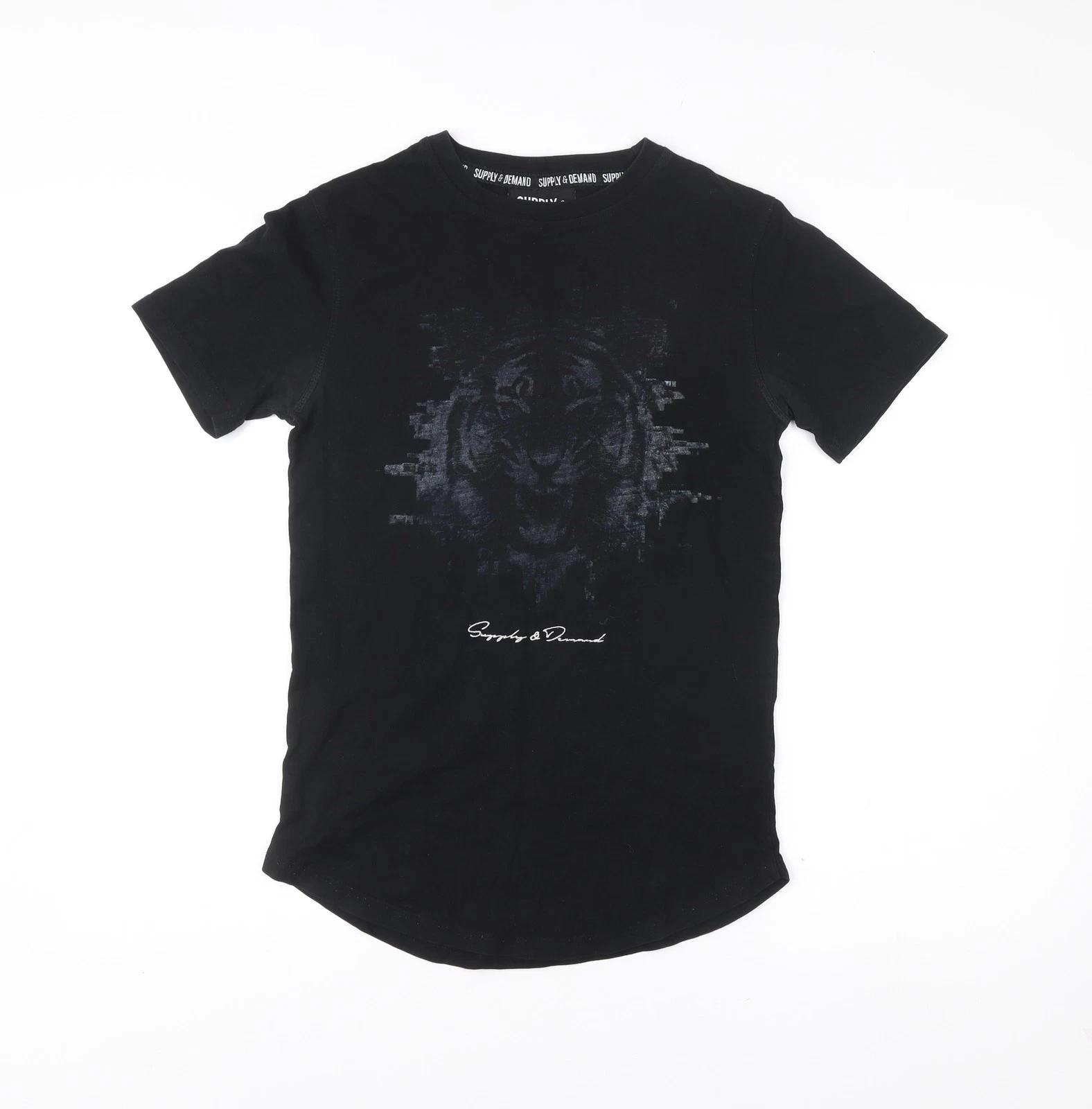 Supply & Demand Men’s Black XS Slim Fit Graphic T-Shirt 4XL