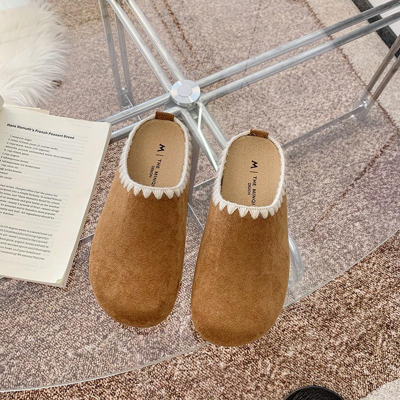Plateau Boken Schuhe Damen 2025 Neu Boken Baotou Halbschuhe Retro Mules Ein Pedal Slipper