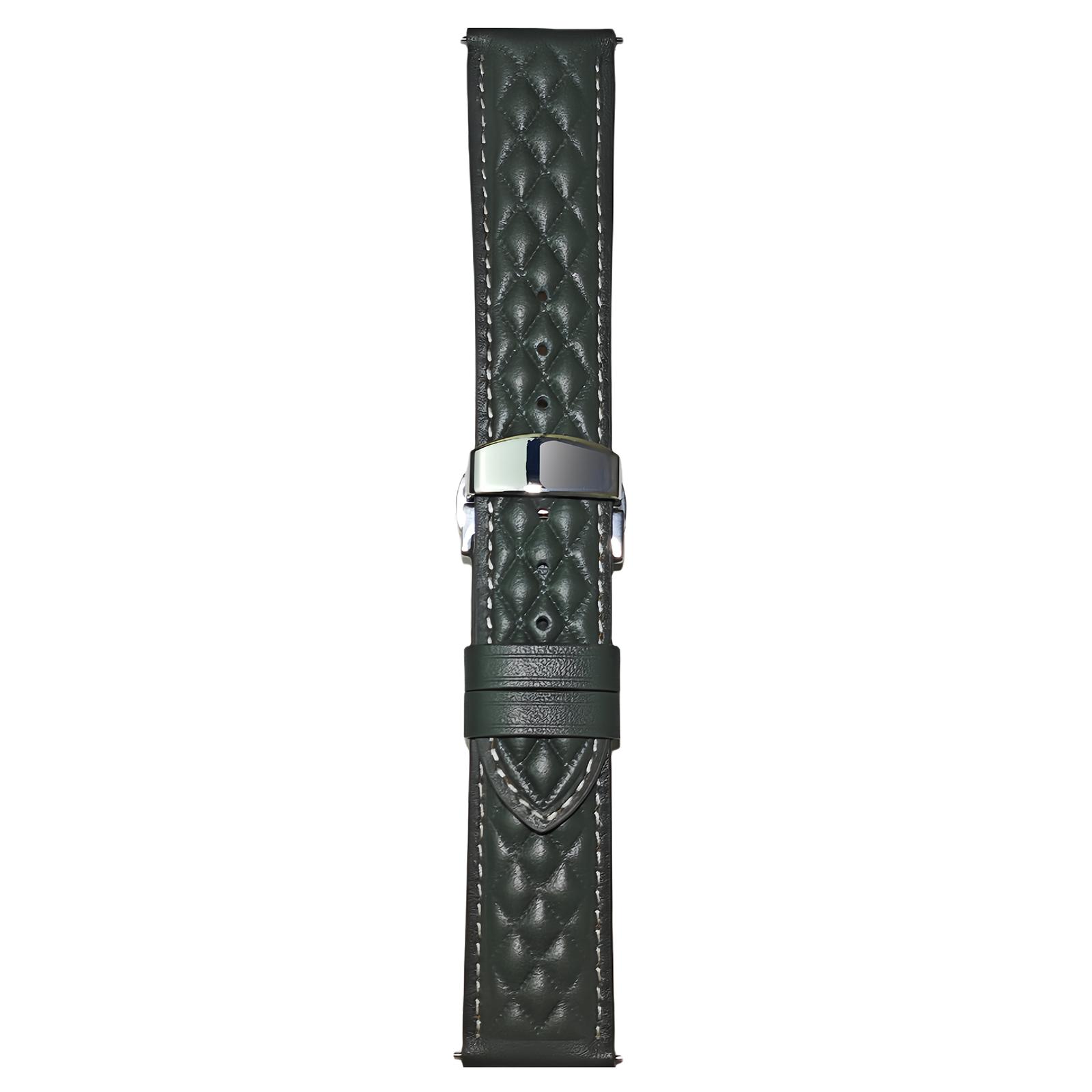 

Для Samsung Galaxy Watch7 44мм 40мм/Watch FE 40мм Універсальний 20мм Ремінець для годинника з ромбоподібною текстурою з натуральної шкіри корови D