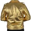 Stylish Motorcycle Men's Jacket Golden Leather Handmade Genuine Lambskin Warm Soft