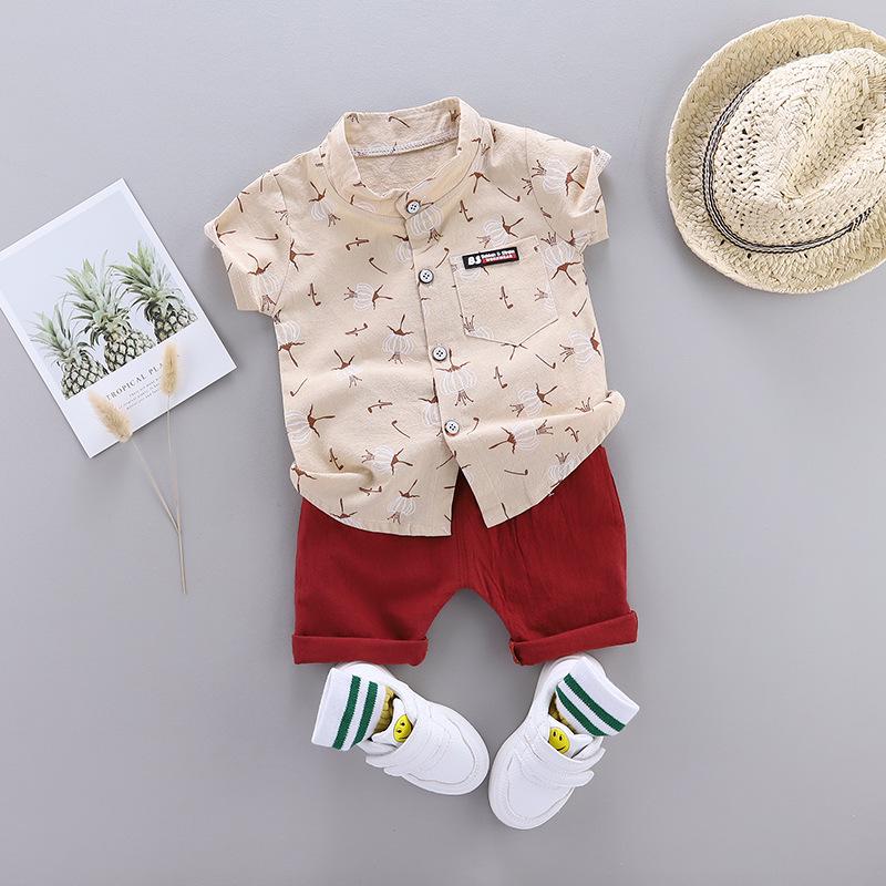 Toddler Summer Cartoon Short-Sleeve Shirt & Shorts Set
