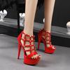 14.5cm Extreme High Heels Plateaus Damen Sandalen Knöchelriemen Sexy Pole Dance Stripper Club Party Model Show Unisex Schuhe