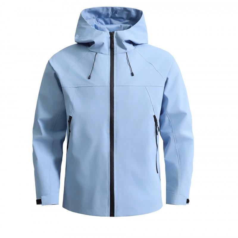 Spring Fashion Solid Color Waterproof Sports Mountaineering Hooded Jacket Men's Casual Loose Jacket