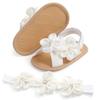 0-18M Kleinkind Baby Mädchen Sommersandalen Niedliche 3D-Blumenverzierungen Rutschfeste Flachsohlen Schuhe Säuglinge Neugeborene Erste Laufschuhe