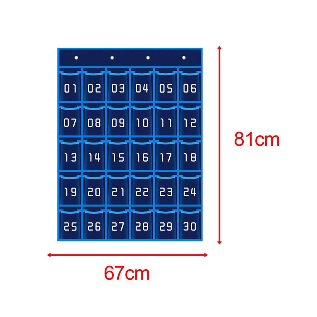 Classroom Pocket Chart Numbered Hanging Organizer for Closet Home Bedroom