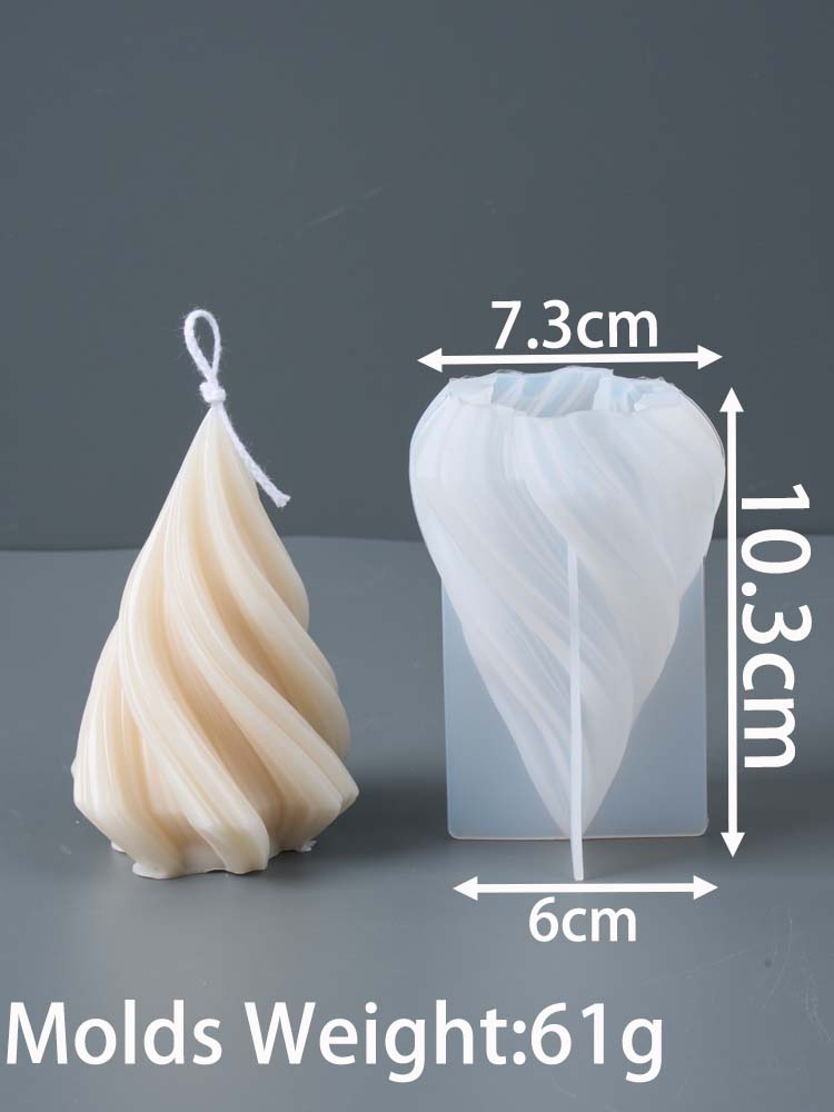 3D Rotating Wave Silicone Candle Mold DIY Taper Scented Candles Soap Molds Plaster Resin Abstract Art Crafts Making Home Decor