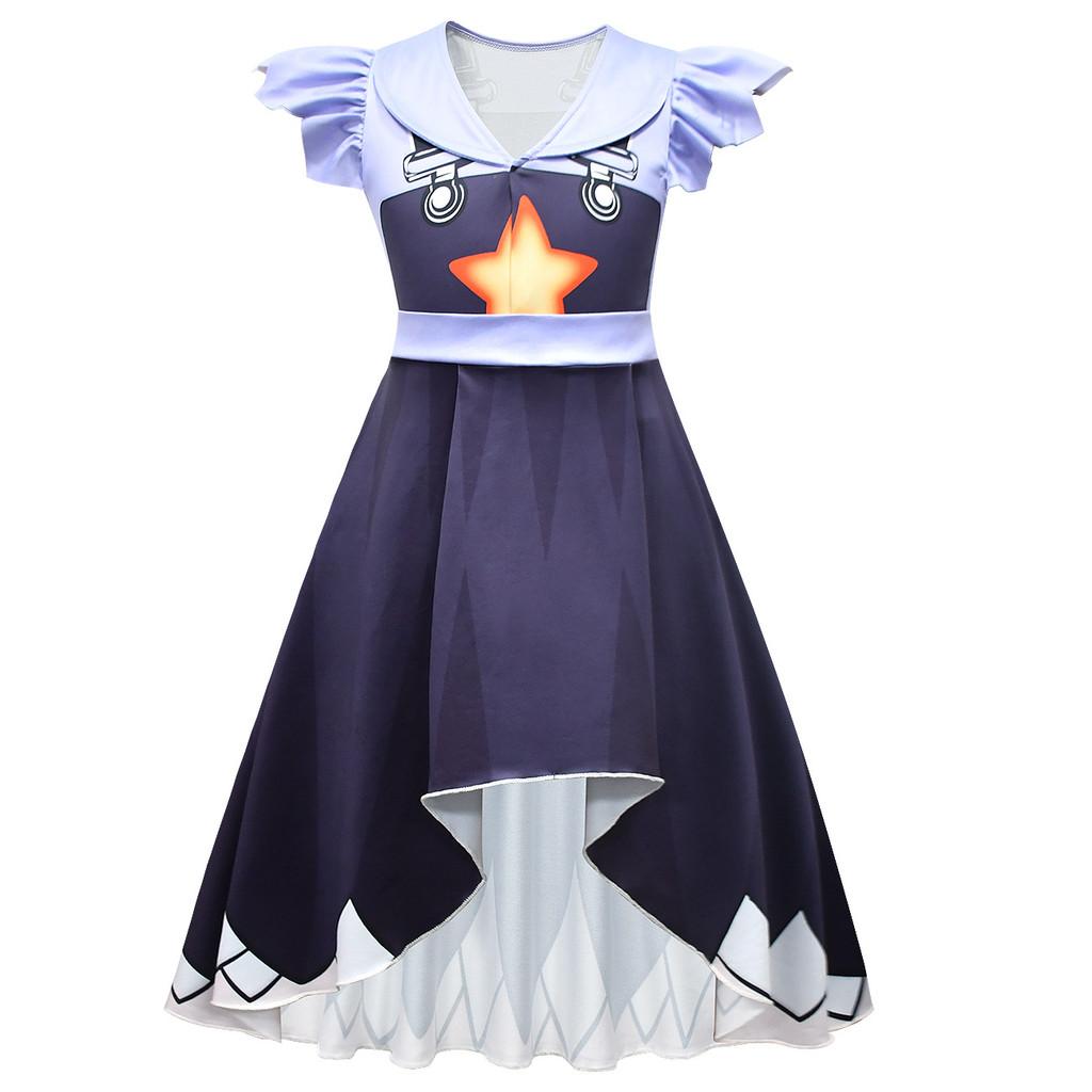 83022 Kids Girls Lily Lovebraids Printed Pleat Irregular Ruffle Dress 100cm фиолетовый