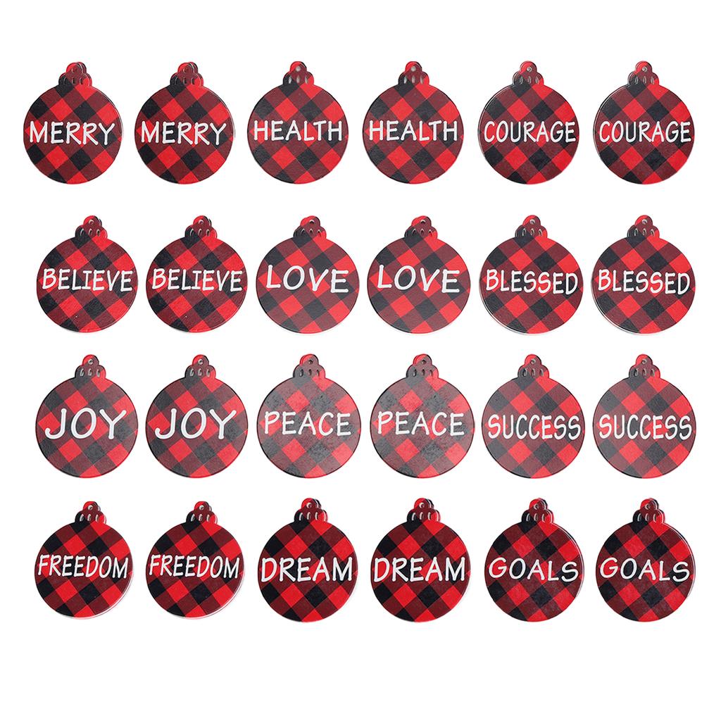24st Juldekorationer 12 Stilar Trähantverk Semester Återanvändbar Hängande Dekorationer för Dörr Träd