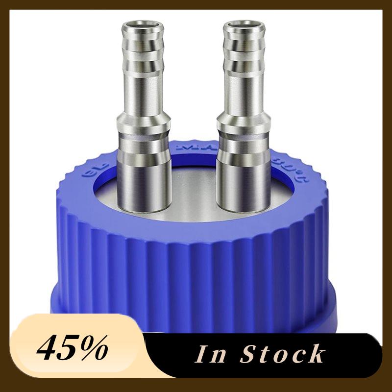 A60Z304 Stainless Steel GL45 Safety Bottle Cap For Laboratory Use, Large Size, 8-10Mm Diametermay
