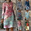 Fashion Autumn Winter Long Sleeve V-Neck Casual Dresses